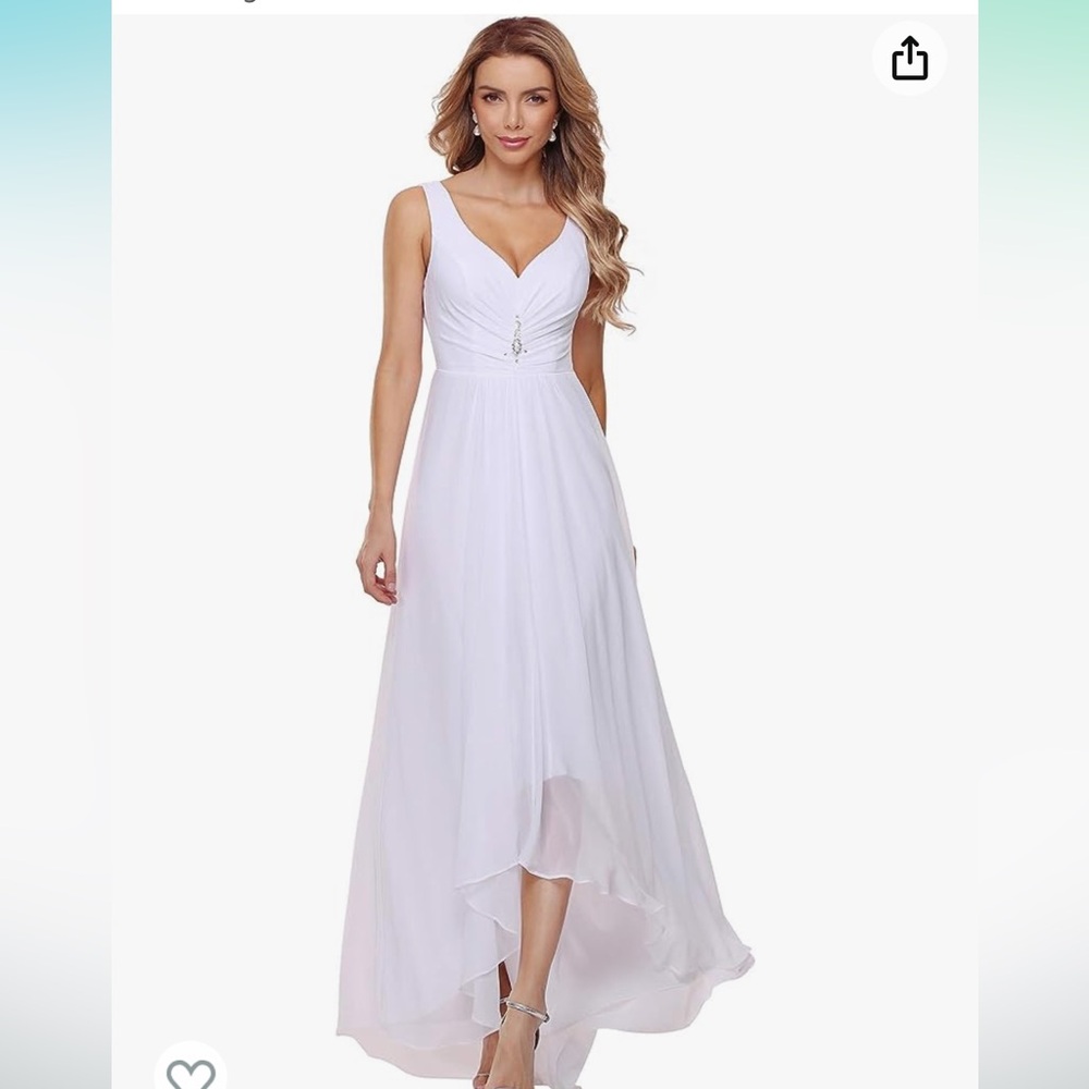 NWT Women’s High-Low Hemline Simple Chiffon Dress